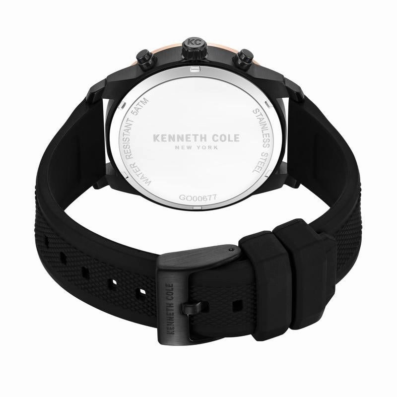 Kenneth Cole Gents Black Silicone Strap Automatic Watch KCWGO0067702