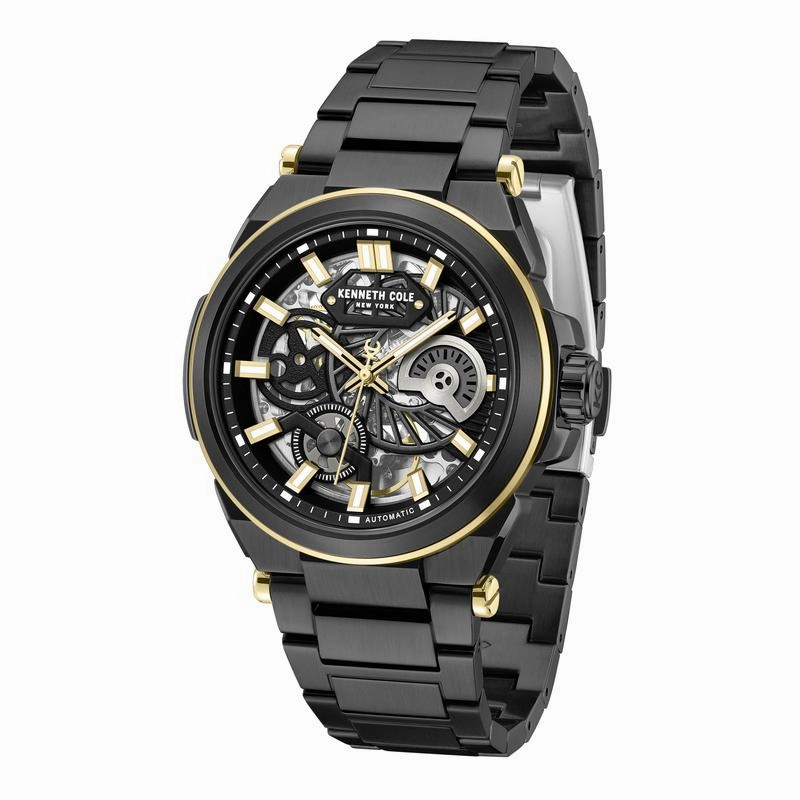 Kenneth Cole Gents IP Black Stainless Steel Automatic Watch KCWGY0065606