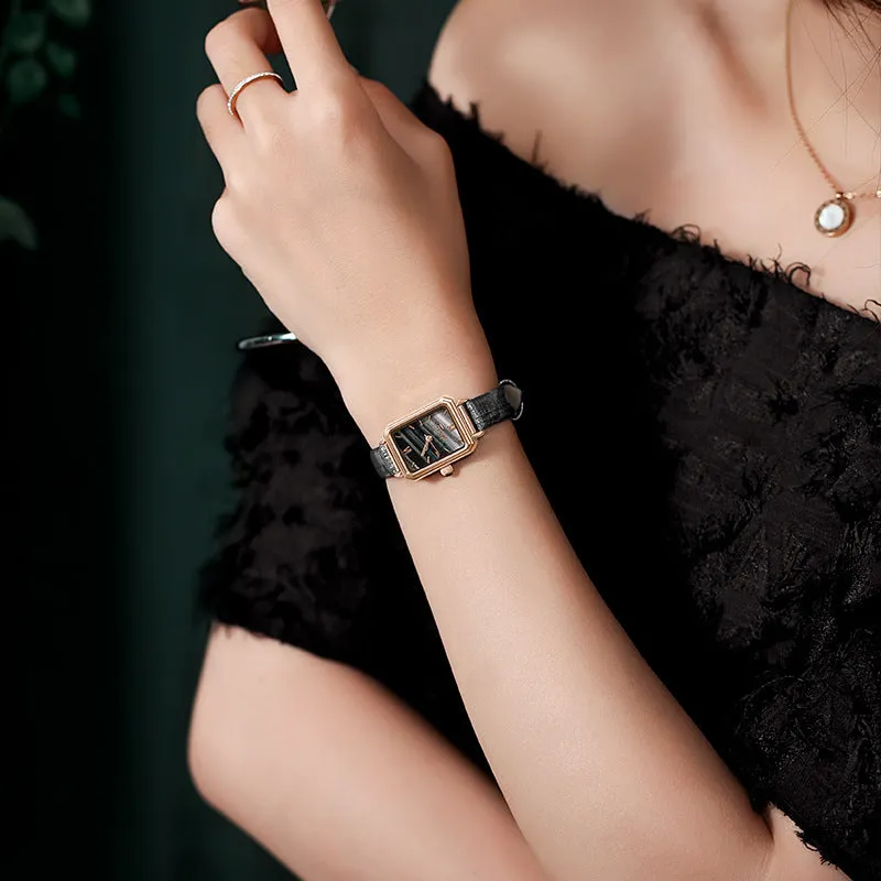 Ladies Malachite Green Textured Dial Small Green Watch 