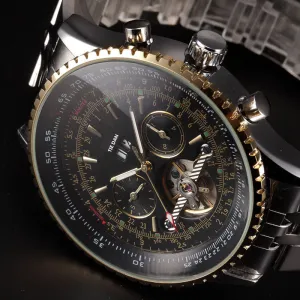 Large Dial Men's Automatic Mechanical Watch Stainless Steel 