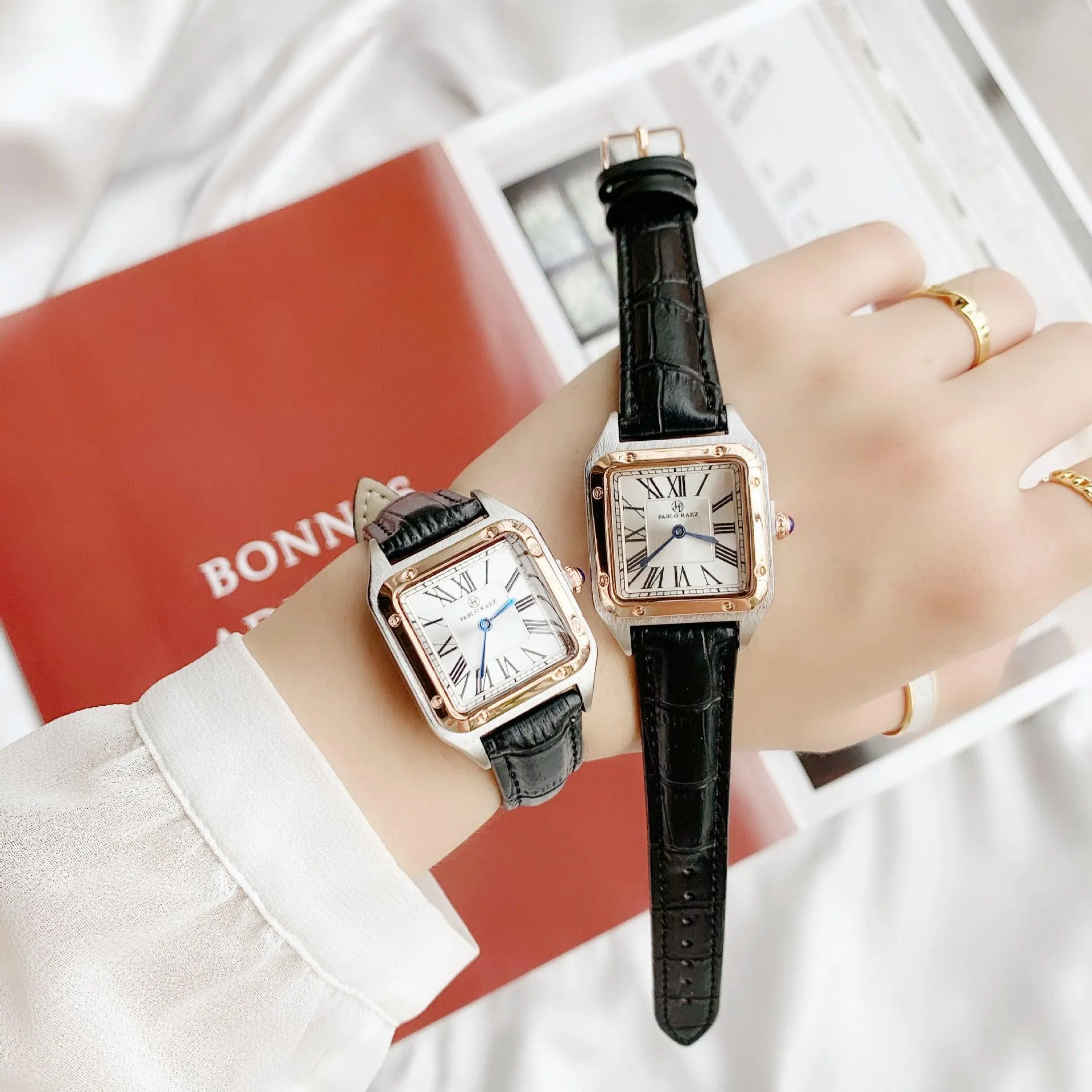 Light Luxury Sweet Style Watch Square Dial Ladies 