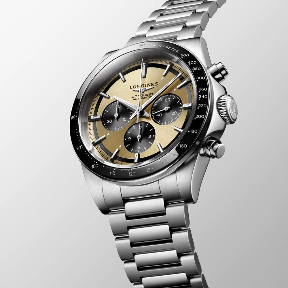 Longines Conquest 42mm Brown Dial Automatic Chronograph Gents Watch L3.835.4.32.6