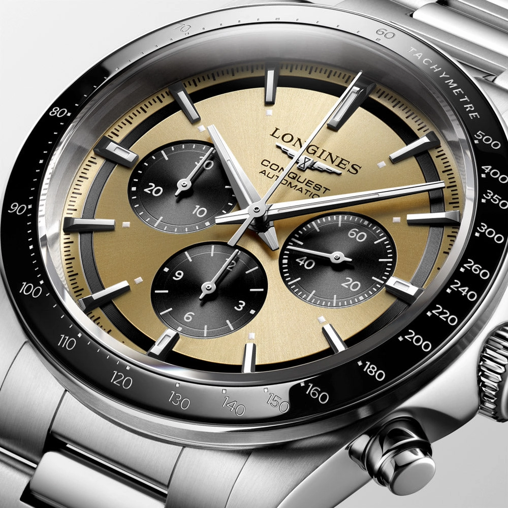 Longines Conquest 42mm Brown Dial Automatic Chronograph Gents Watch L3.835.4.32.6