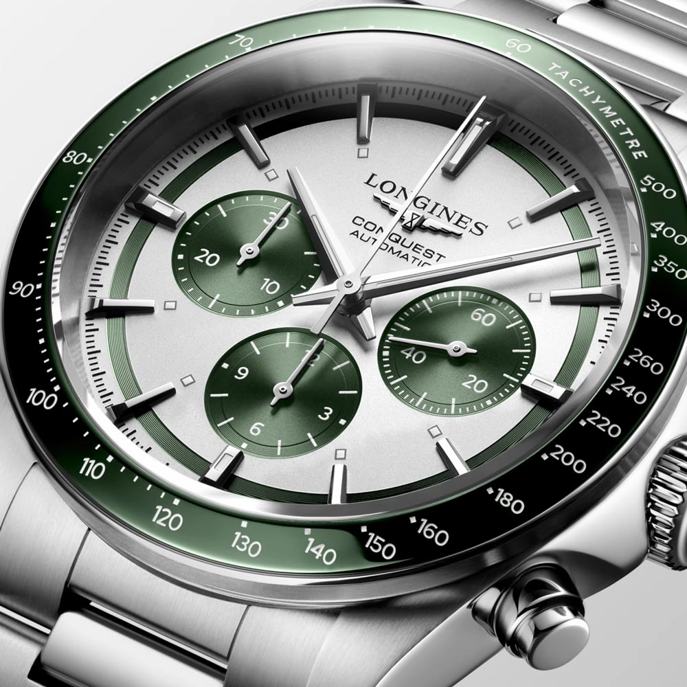 Longines Conquest 42mm Silver Dial Automatic Chronograph Gents Watch L3.835.4.02.6