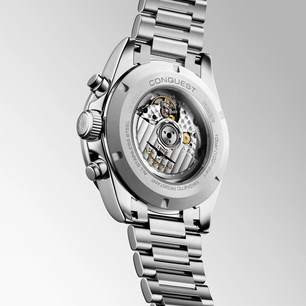 Longines Conquest 42mm Silver Dial Automatic Chronograph Gents Watch L3.835.4.98.6