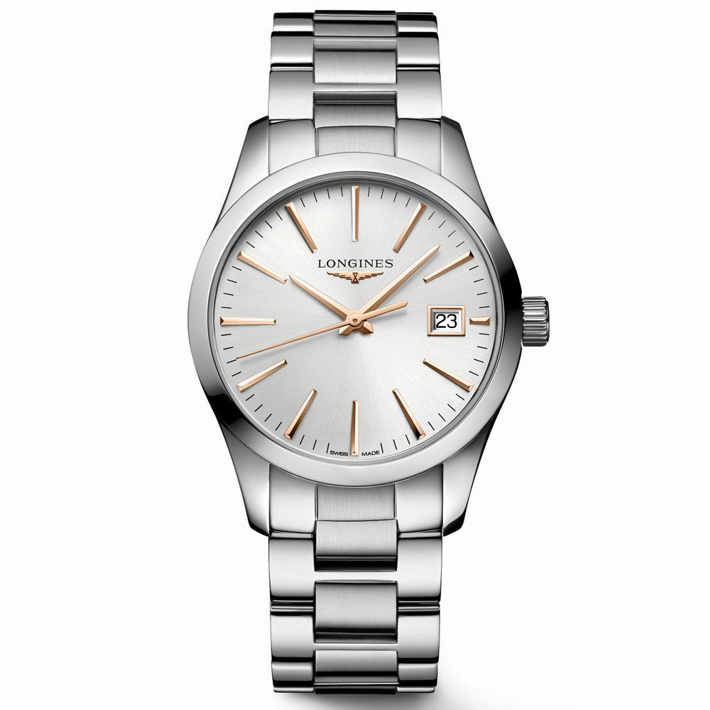 Longines Conquest Classic 34mm Silver Dial Ladies Quartz Watch L2.386.4.72.6
