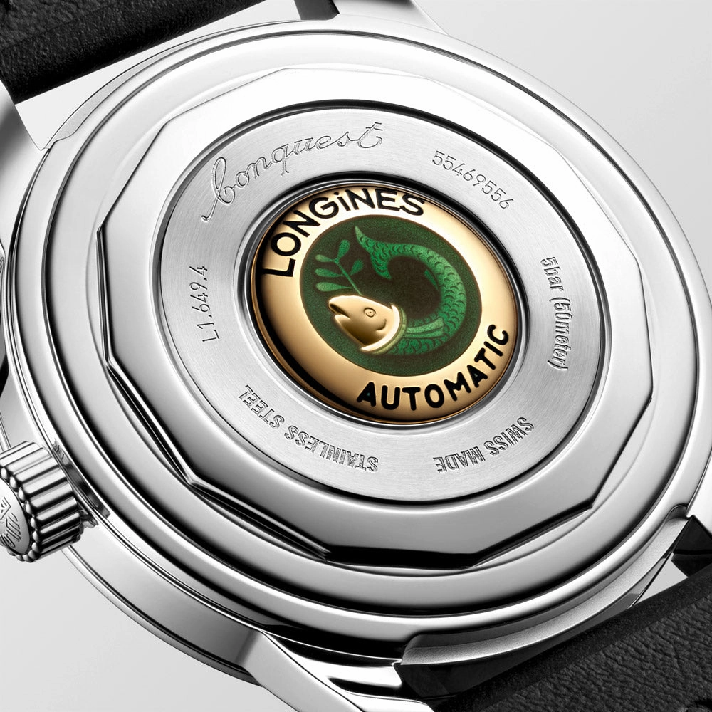 Longines Conquest Heritage 38mm Black Dial Automatic Watch L1.649.4.52.2