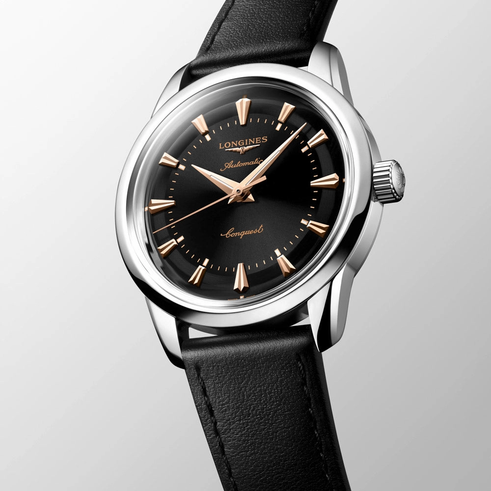 Longines Conquest Heritage 38mm Black Dial Automatic Watch L1.649.4.52.2