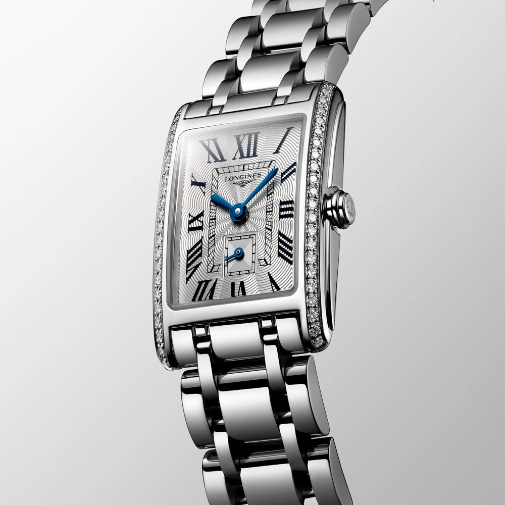 Longines DolceVita Silver Flinque Dial Diamond Ladies Quartz Watch L5.255.0.71.6
