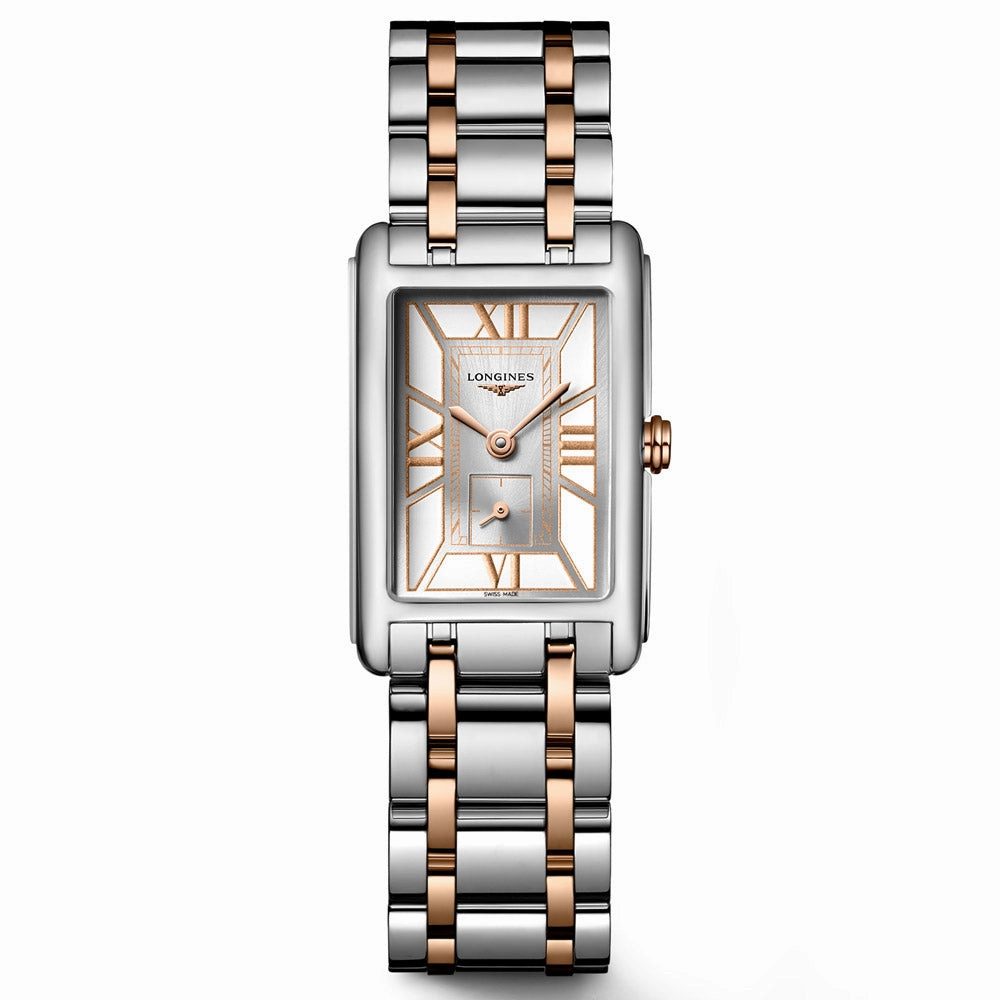 Longines DolceVita White Dial 18ct Rose Gold & Steel Ladies Quartz Watch L5.255.5.75.7