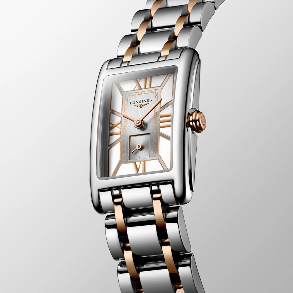 Longines DolceVita White Dial 18ct Rose Gold & Steel Ladies Quartz Watch L5.255.5.75.7