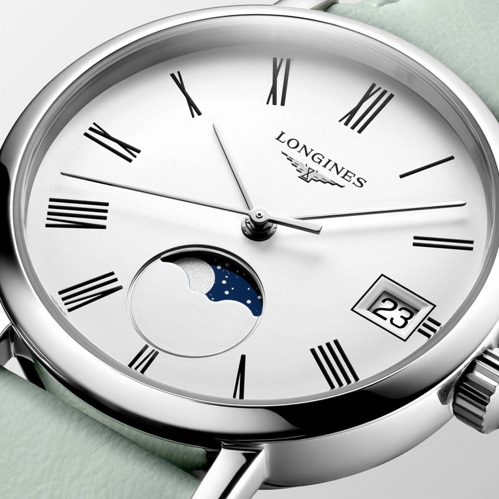 Longines Elegant Collection 30mm White Dial Moon Phase Quartz Ladies Watch L4.330.4.11.0