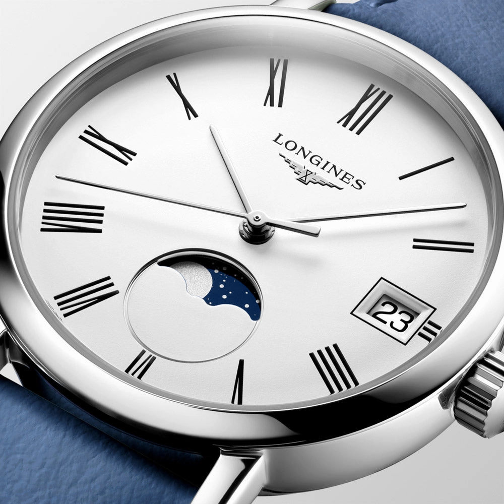 Longines Elegant Collection 30mm White Dial Moon Phase Quartz Ladies Watch L4.330.4.11.2