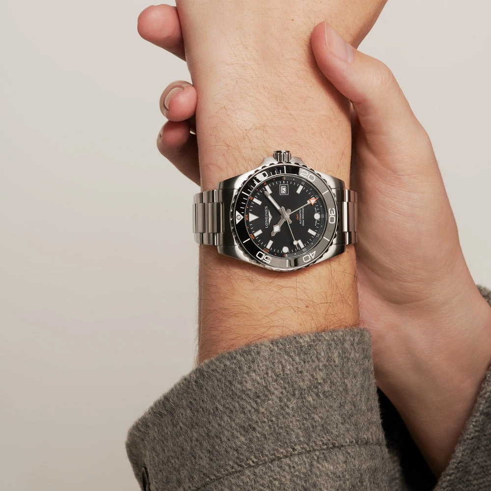 Longines HydroConquest GMT 41mm Black Dial Automatic Gents Watch L3.790.4.56.6