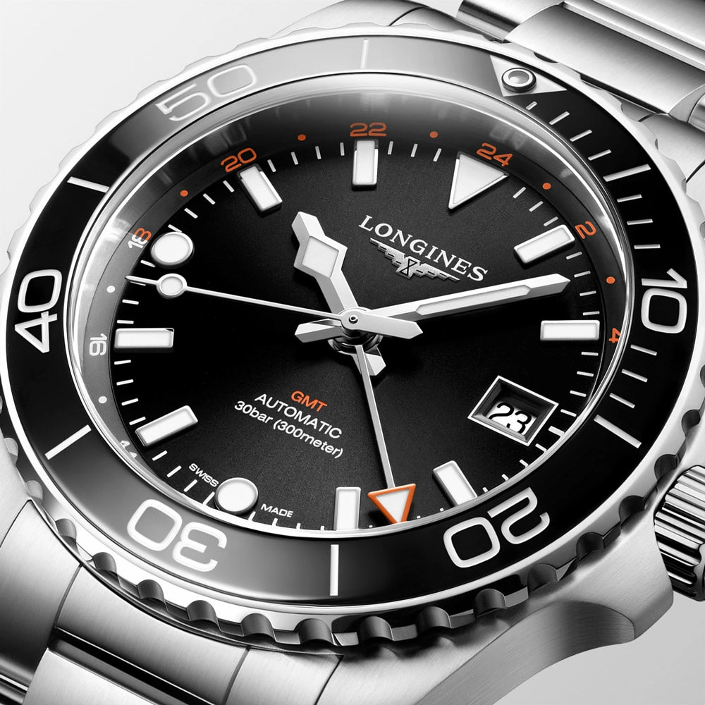 Longines HydroConquest GMT 41mm Black Dial Automatic Gents Watch L3.790.4.56.6