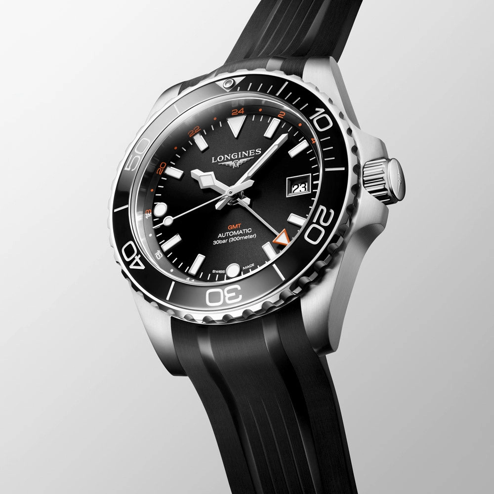 Longines HydroConquest GMT 41mm Black Dial Automatic Gents Watch L3.790.4.56.9