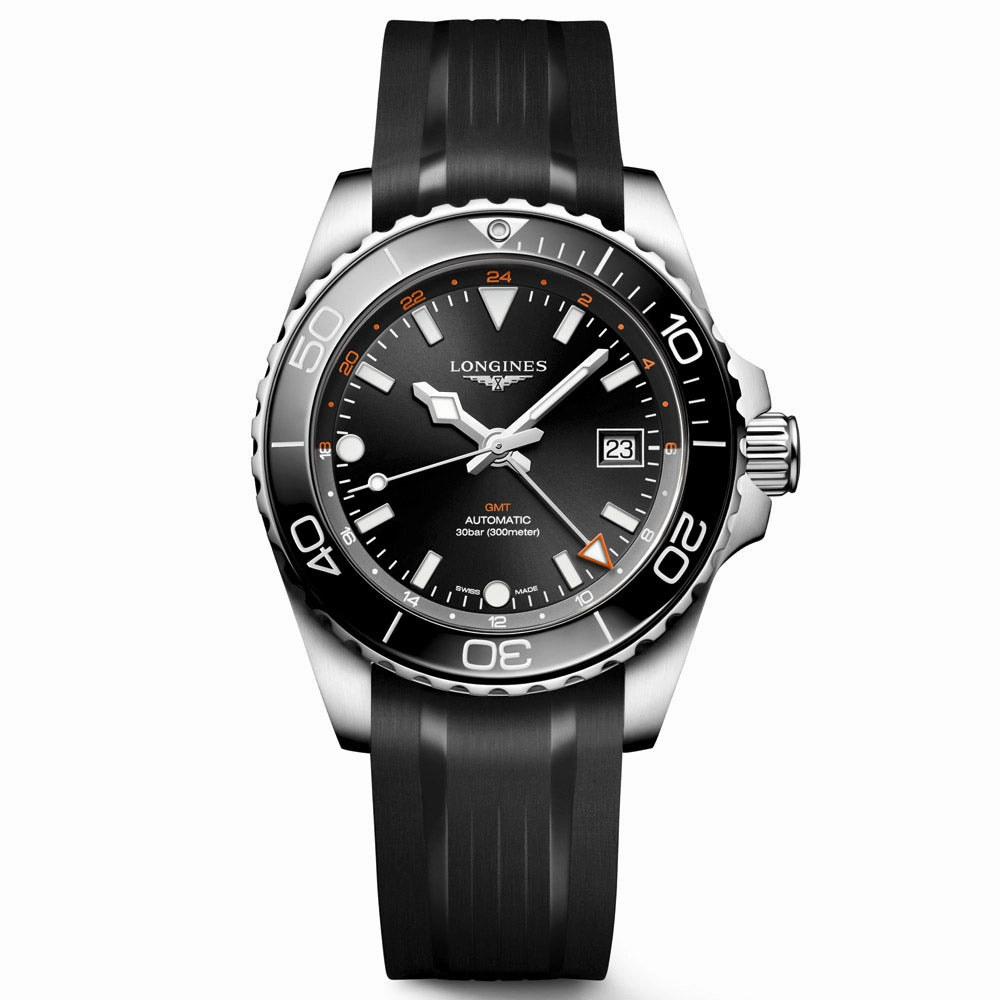 Longines HydroConquest GMT 41mm Black Dial Automatic Gents Watch L3.790.4.56.9