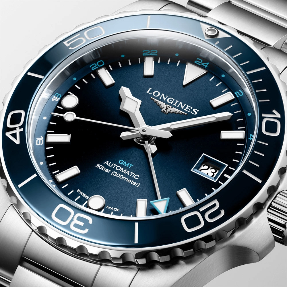 Longines HydroConquest GMT 41mm Blue Dial Automatic Gents Watch L3.790.4.96.6