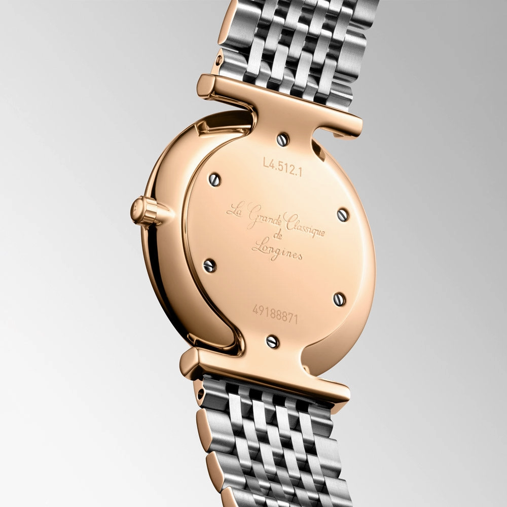 Longines La Grande Classique 29mm Green Diamond Dot Dial Red PVD Steel Ladies Quartz Watch L4.512.1.08.7