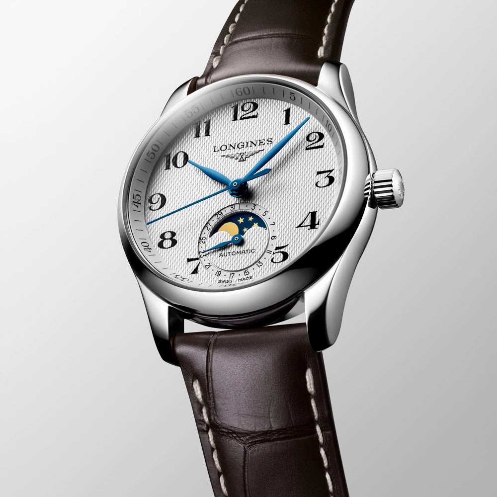 Longines Master Collection 34mm Silver Dial Moonphase Automatic Ladies Watch L2.409.4.78.3