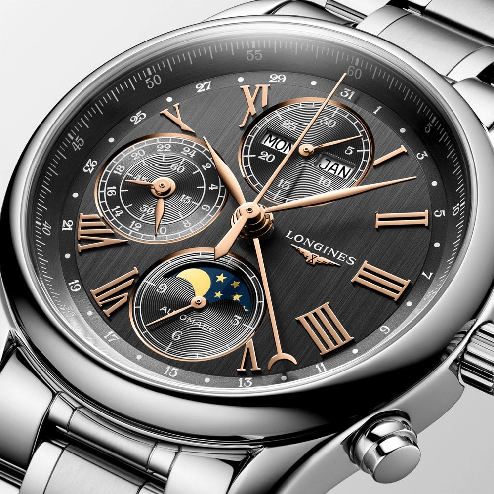 Longines Master Collection 40mm Anthracite Dial Moonphase Automatic Chronograph Gents Watch L2.673.4.61.6