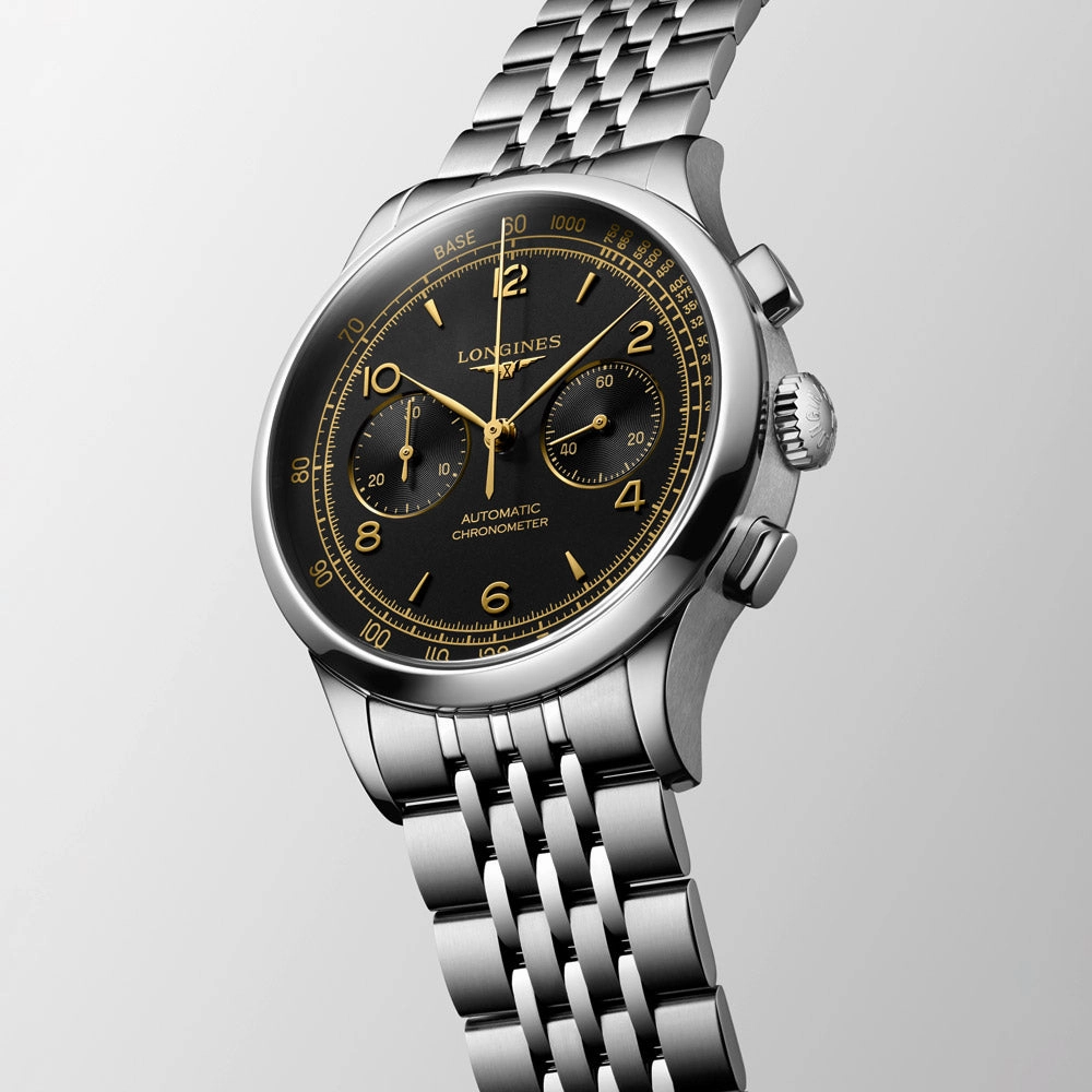 Longines Record 40mm Black Dial Automatic Chronograph Gents Watch L2.921.4.56.6