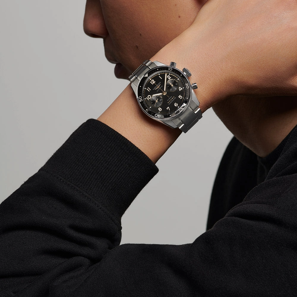 Longines Spirit 42mm Black Dial Automatic Chronograph Gents Watch L3.821.4.53.6