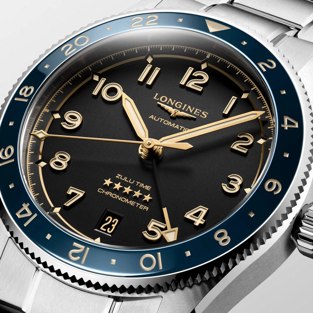 Longines Spirit Zulu Time GMT 39mm Anthracite Dial Automatic Watch L3.802.4.60.6