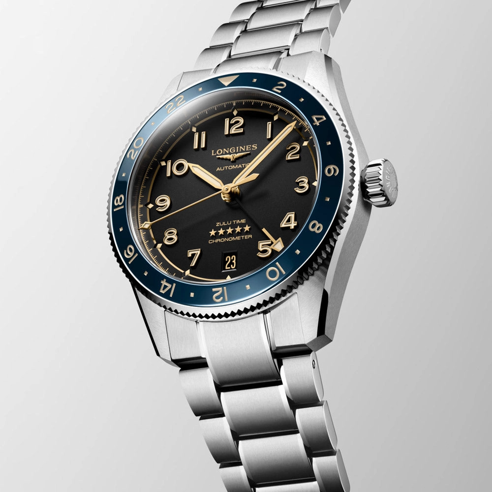 Longines Spirit Zulu Time GMT 39mm Anthracite Dial Automatic Watch L3.802.4.60.6