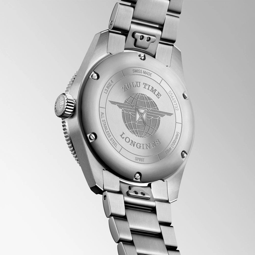 Longines Spirit Zulu Time GMT 39mm Black Dial Automatic Watch L3.802.4.53.6