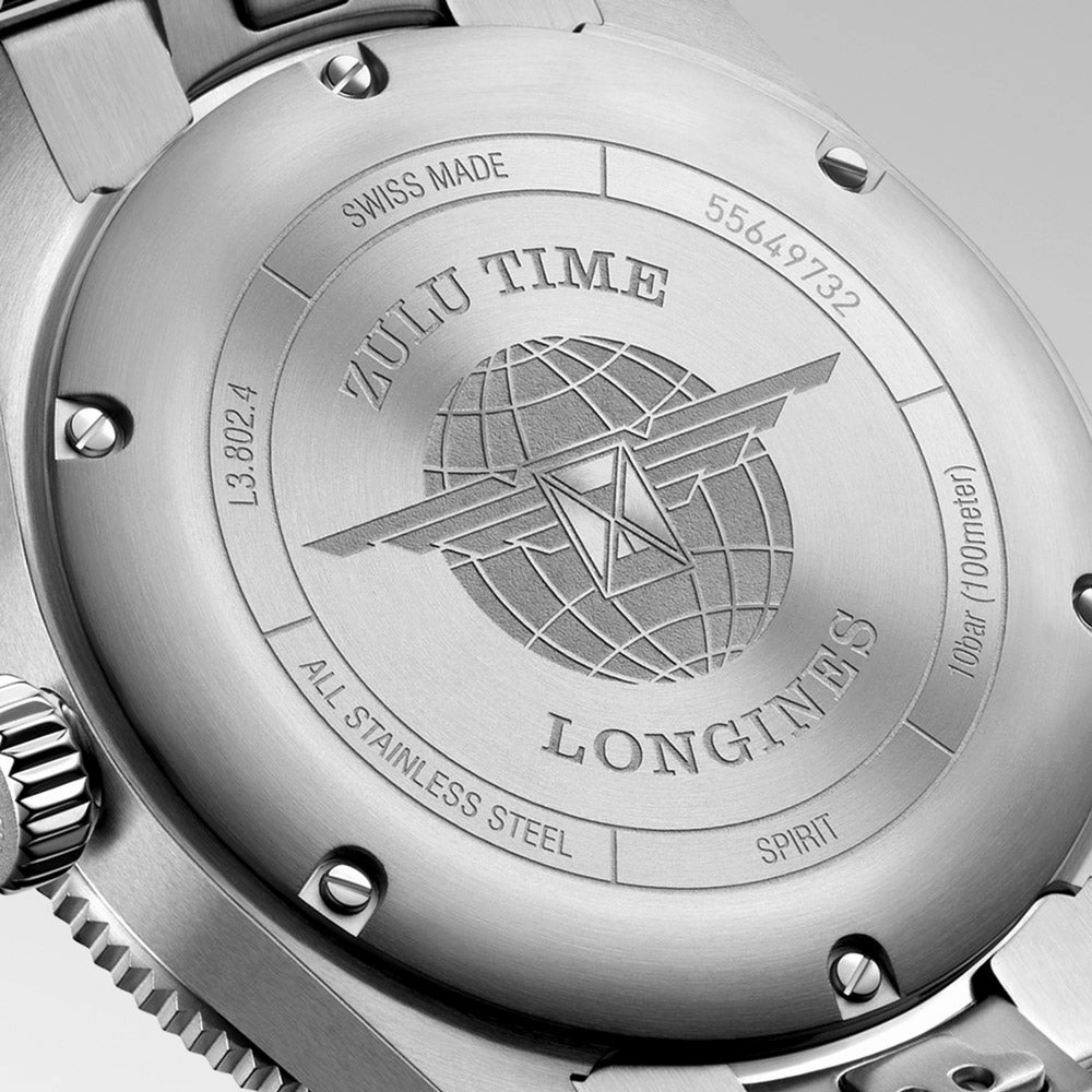 Longines Spirit Zulu Time GMT 39mm Black Dial Automatic Watch L3.802.4.53.6