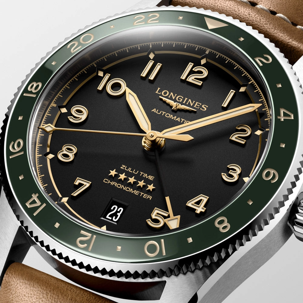 Longines Spirit Zulu Time GMT 39mm Black Dial Automatic Watch L3.802.4.63.2