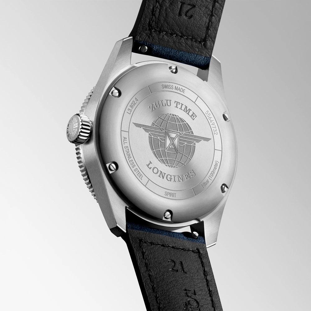 Longines Spirit Zulu Time GMT 39mm Blue Dial Automatic Watch L3.802.4.93.2