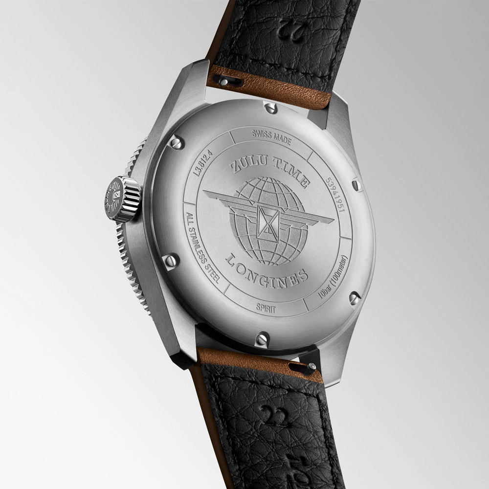 Longines Spirit Zulu Time GMT 42mm Anthracite Dial Automatic Gents Watch L3.812.4.63.2