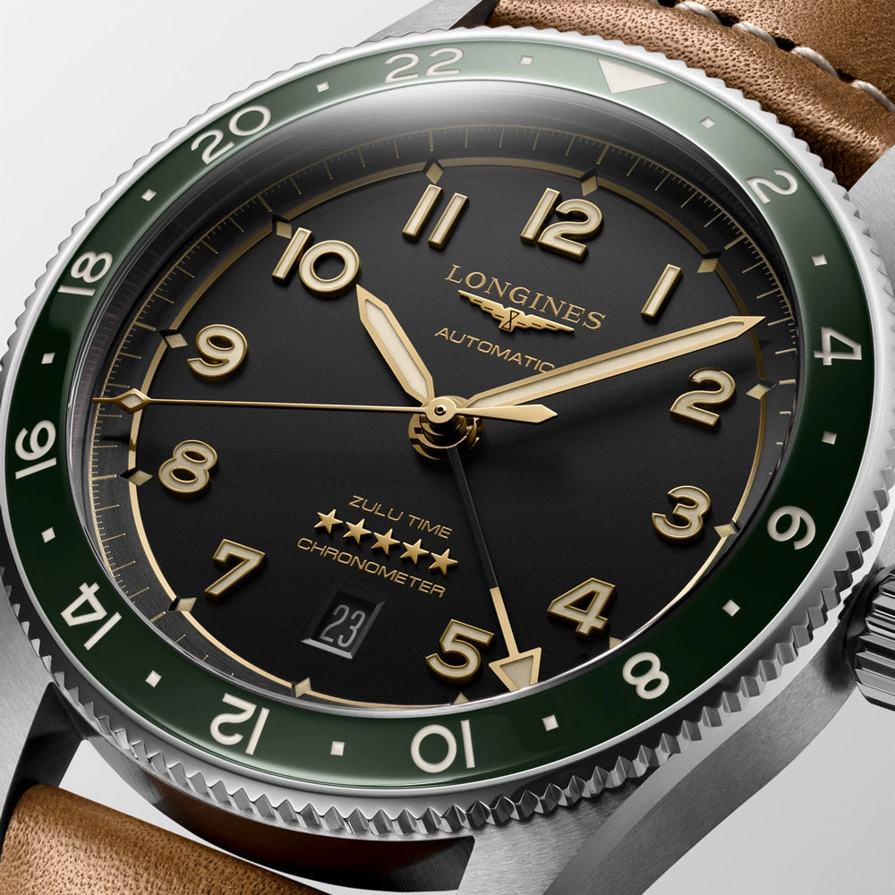 Longines Spirit Zulu Time GMT 42mm Anthracite Dial Automatic Gents Watch L3.812.4.63.2