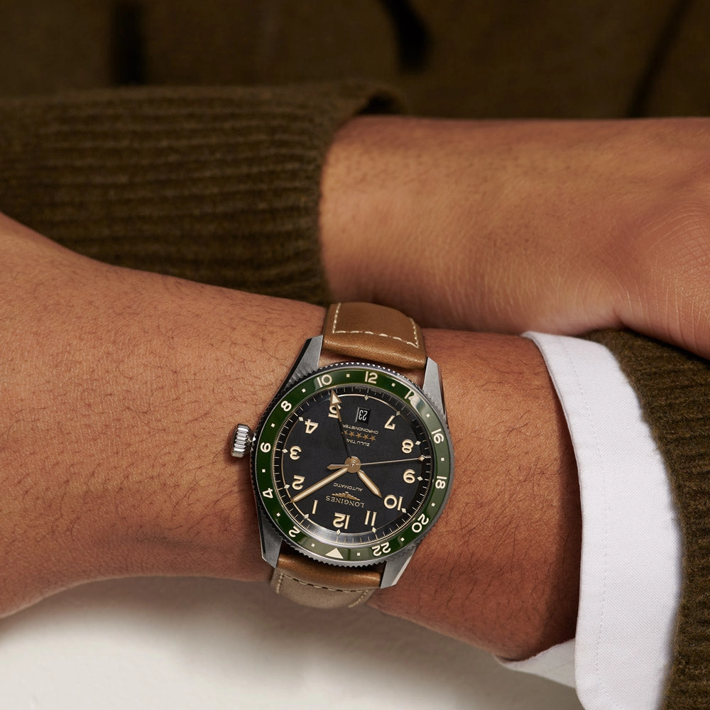 Longines Spirit Zulu Time GMT 42mm Anthracite Dial Automatic Gents Watch L3.812.4.63.2