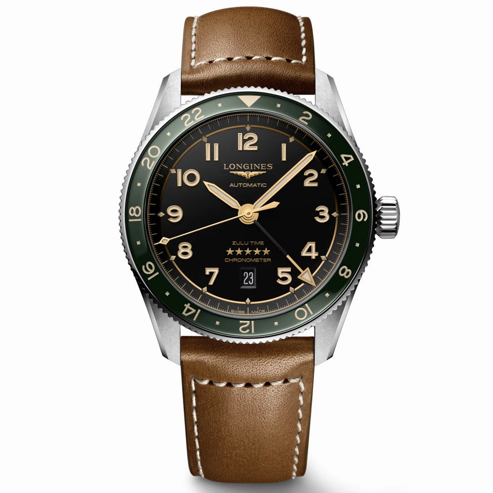 Longines Spirit Zulu Time GMT 42mm Anthracite Dial Automatic Gents Watch L3.812.4.63.2