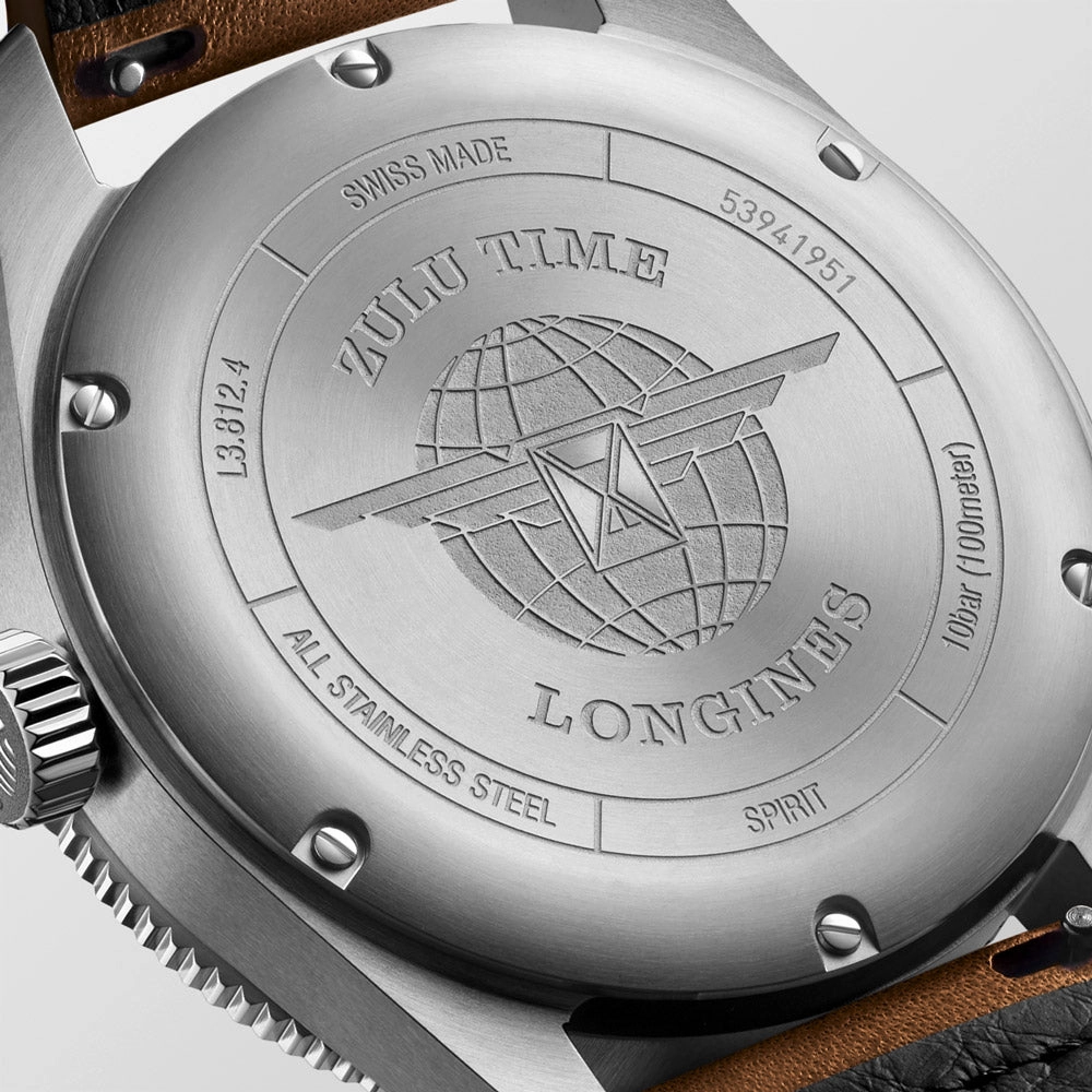 Longines Spirit Zulu Time GMT 42mm Anthracite Dial Automatic Gents Watch L3.812.4.63.2