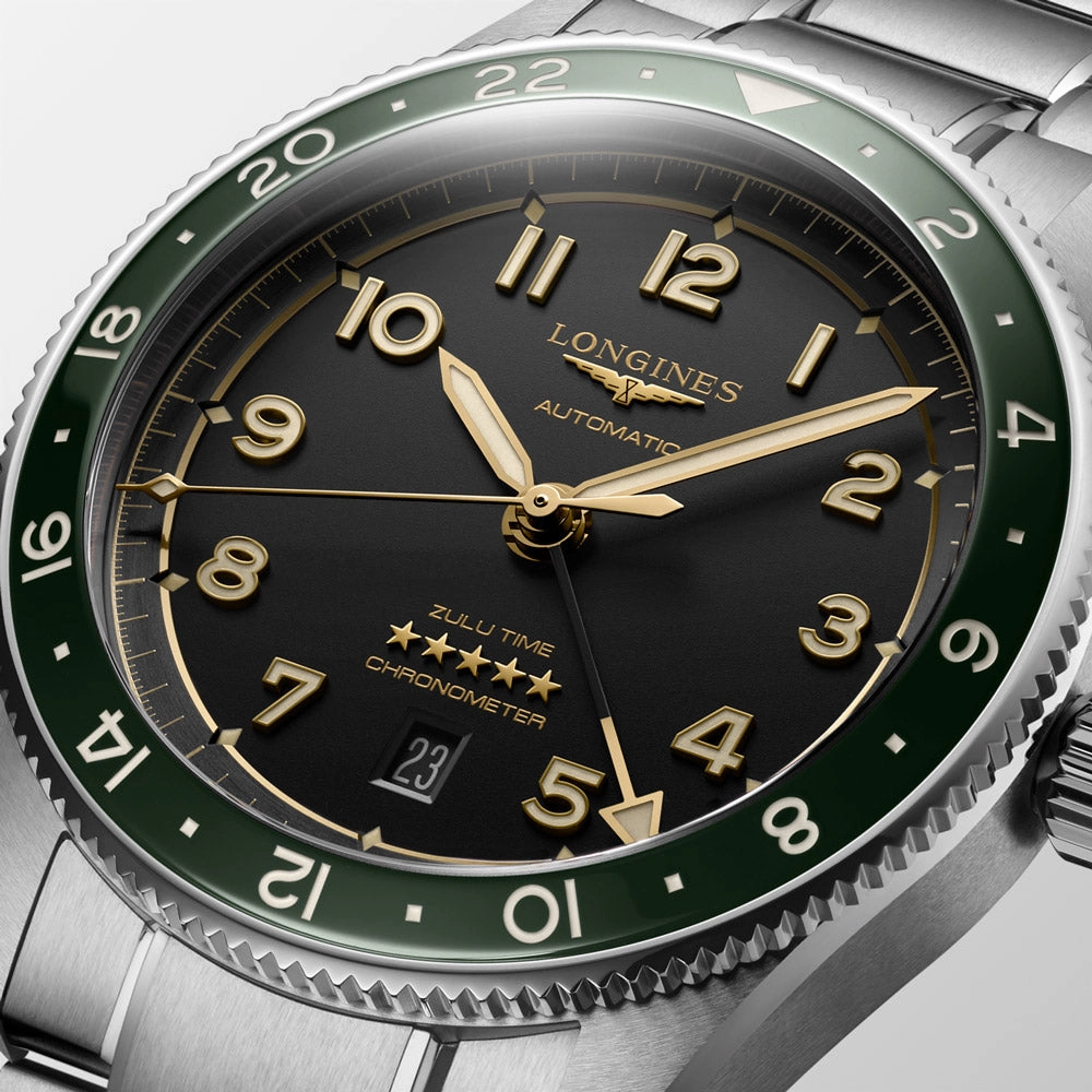 Longines Spirit Zulu Time GMT 42mm Anthracite Dial Automatic Gents Watch L3.812.4.63.6