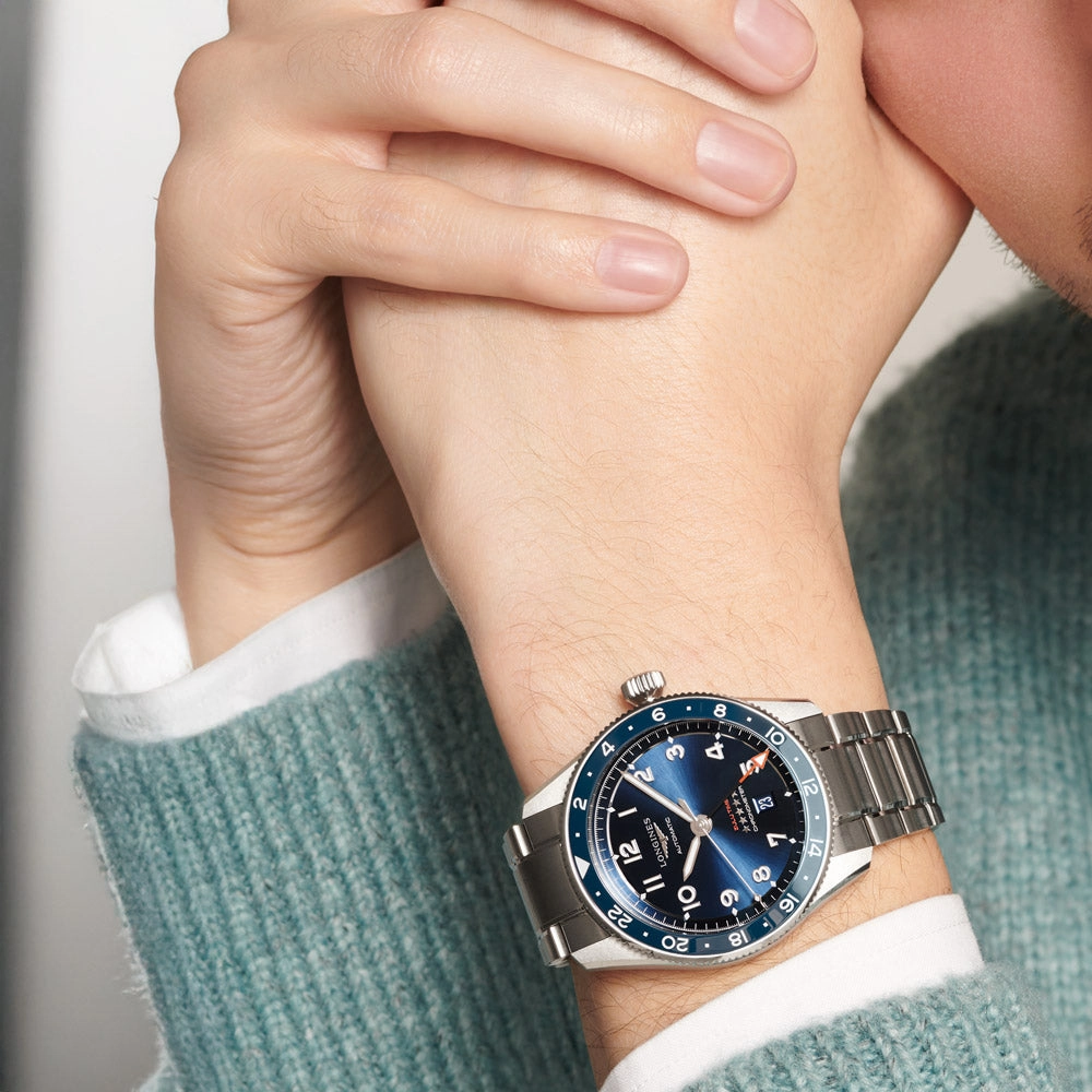 Longines Spirit Zulu Time GMT 42mm Blue Dial Automatic Gents Watch L3.812.4.93.6