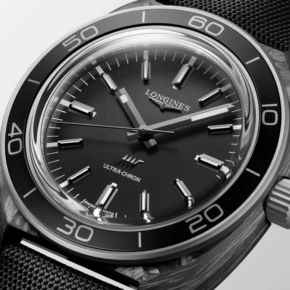 Longines Ultra-Chron 43mm Anthracite Dial Carbon Titanium Automatic Watch L2.839.4.52.2