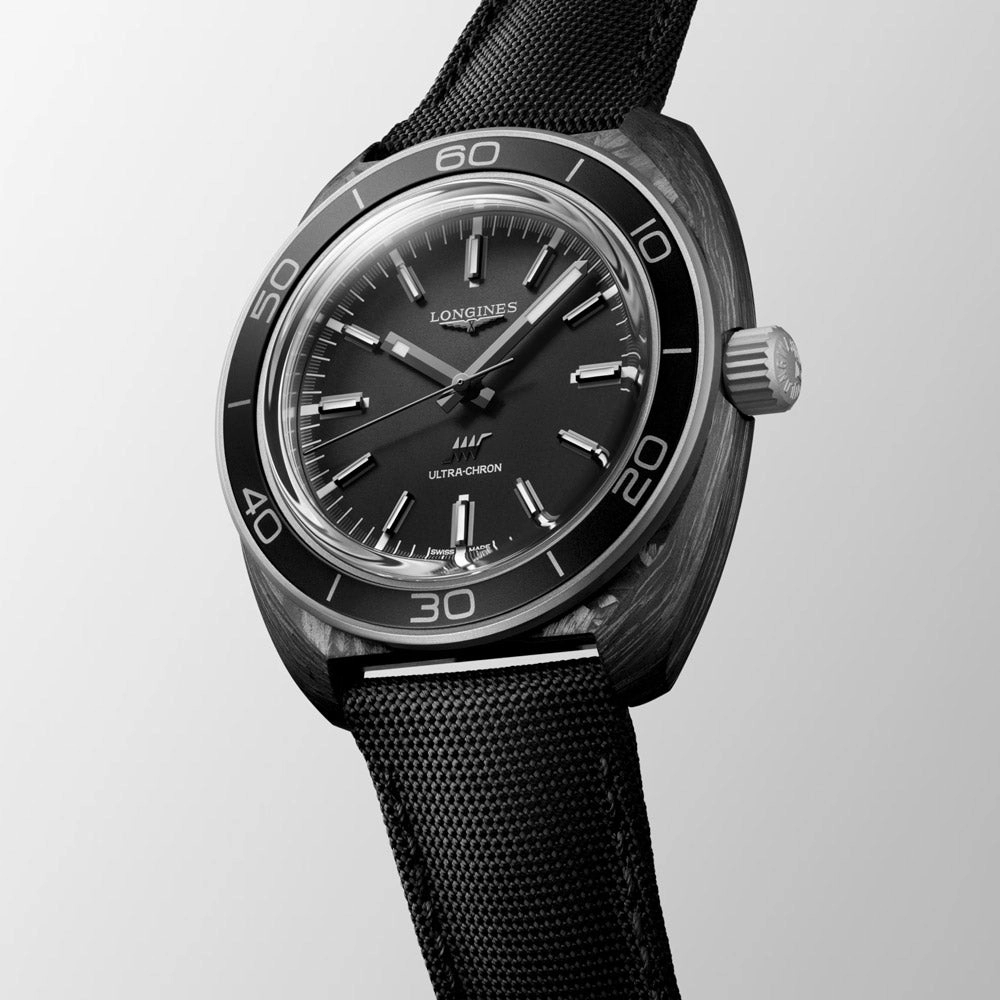 Longines Ultra-Chron 43mm Anthracite Dial Carbon Titanium Automatic Watch L2.839.4.52.2