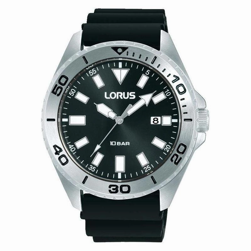 Lorus Gents Sport Black Dial 3-Hands Watch