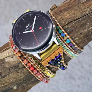 Love Black Gallstone Emperor Stone Rice Bead Woven Watch Strap 