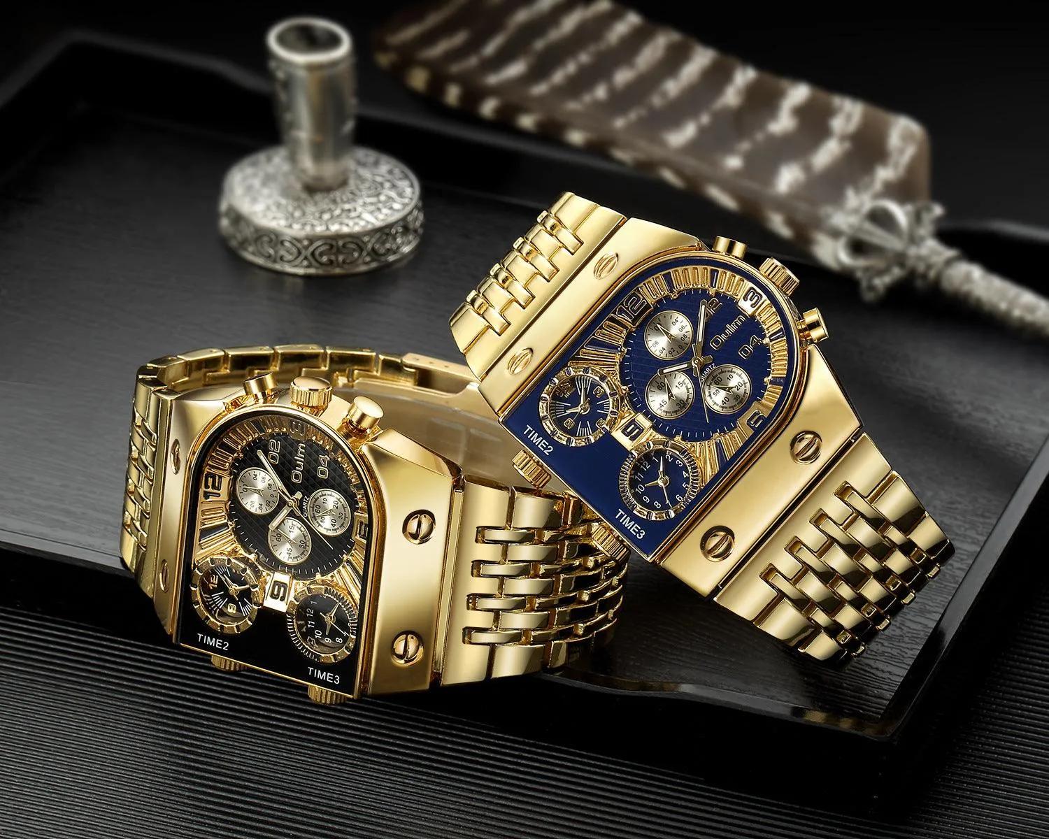 Luminous Men's Watch Steel Band Casual Gold 