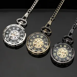 Manual Manipulator Pocket Watch Hollow Movement Roman Literal 