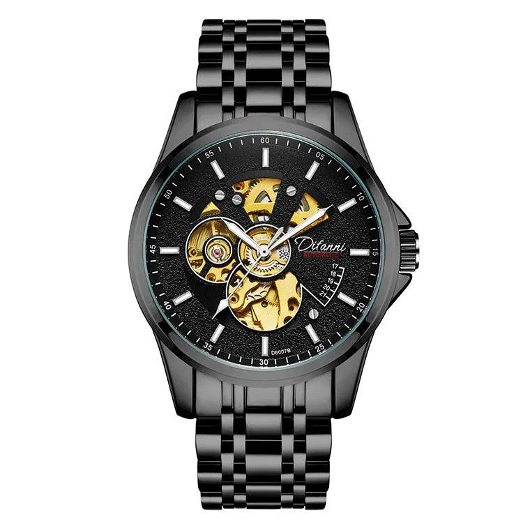 Mechanical Fully Automatic Fashion Hipster Luxury Steel Belt Watch
