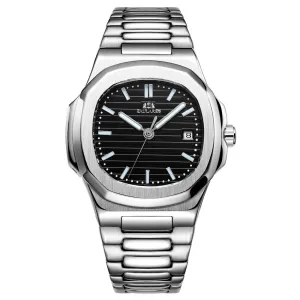 Mechanical Solid Steel Band Calendar Luminous Parrot Men's Watch 