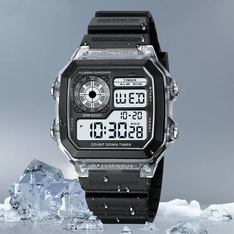 Men And Women Fashion Outdoor Sports Students Waterproof Multifunctional Electronic Watch