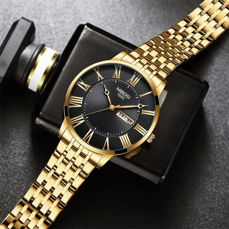 Men's Fashion Simple Steel Belt Quartz Watch 